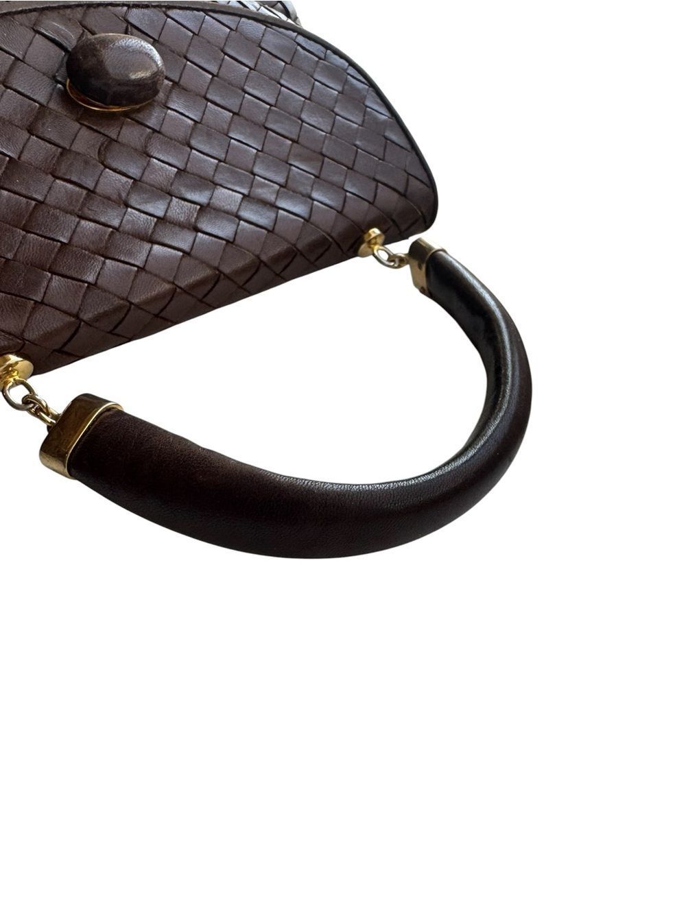 Bottega Veneta Brown Intreciatto Top Handle Vintage Mini Jodie Bag Auth - Picture 4 of 14